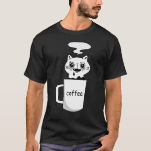 Koffie Kat Cafeïne Kitten Cappuccino T-shirt