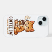 Koffie Kat Espresso Jezelf Schattige Kitten iPhone 15 Case (Achterkant horizontaal)