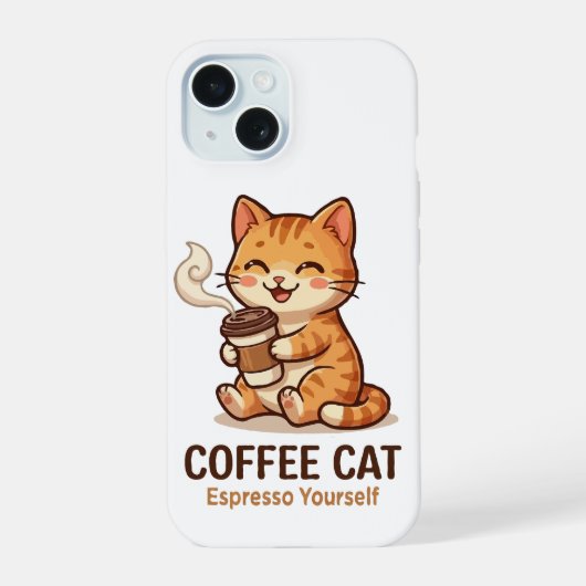 Koffie Kat Espresso Jezelf Schattige Kitten iPhone 15 Case (Achterkant)