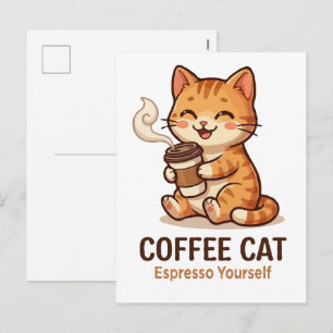 Koffie Kat Espresso Zelf Lief Kitten Feestdagenkaart