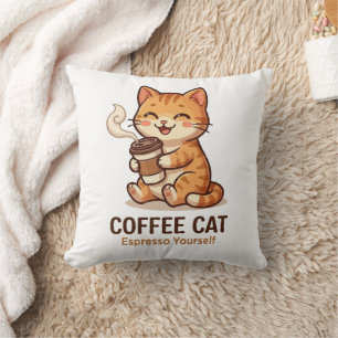 Koffie Kat Espresso Zelf Lieve Kitten Kussen