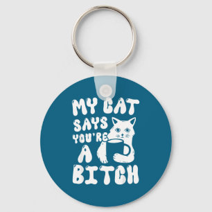 Koffie Kat Houding Mijn Kat Zegt Dat Je Een Grappi Sleutelhanger