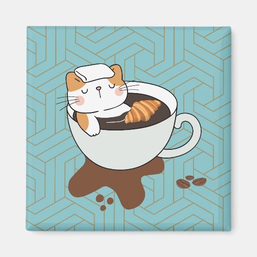 Koffie Kat Magneet (Voorkant)
