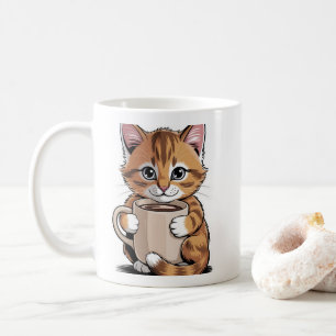 Koffie Kat ☕🐱 – Mooie Kat met Koffie Design Koffiemok