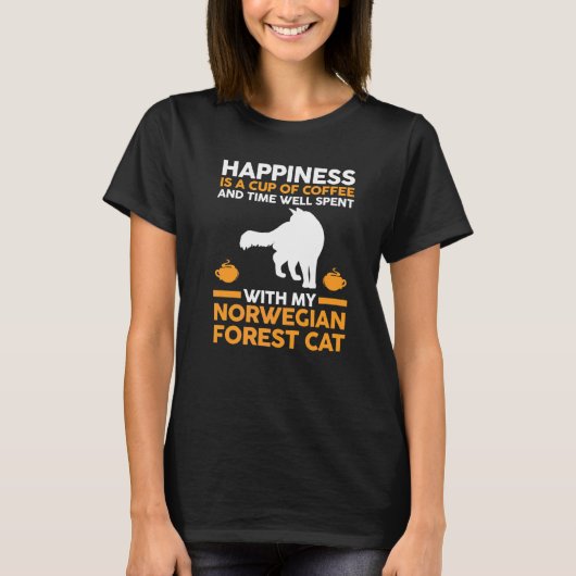 Koffie Kat Noorse Bos T-shirt (Voorkant)
