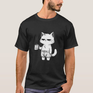 Koffie Kat T-shirt – Voor Koffie- en Kattenliefheb