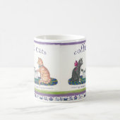 Koffie Katten Chatten Over Romige Cappucinos Koffiemok (Center)