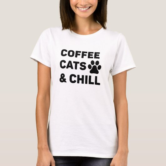 Koffie Katten & Chill T-shirt (Voorkant)