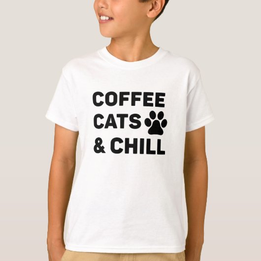 Koffie Katten & Chill T-shirt (Voorkant)