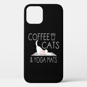 Koffie, katten en joga Mats - Funny Gifts Yoga Cat Case-Mate iPhone Case