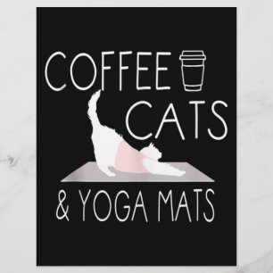 Koffie, katten en joga Mats - Funny Gifts Yoga Cat Flyer