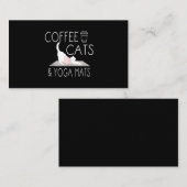 Koffie, katten en joga Mats - Funny Gifts Yoga Cat Visitekaartje (Voorkant / Achterkant)