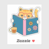 Koffie, Katten, en Klassiekers Waterdicht Sticker (Vel)