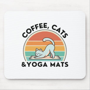 Koffie Katten En Yogamatten Meditatie Vrouwen Mann Muismat