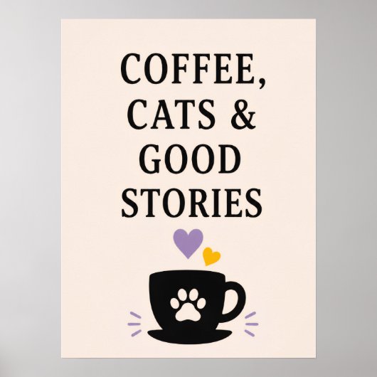 Koffie, Katten & Goede Verhalen Poster (Voorkant)