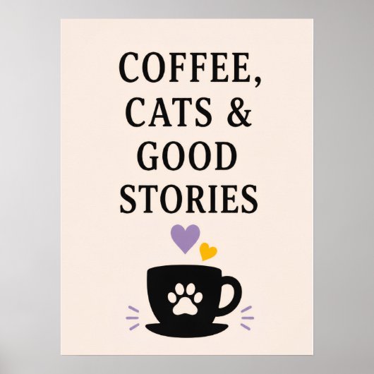 Koffie, Katten & Goede Verhalen Poster (Voorkant)