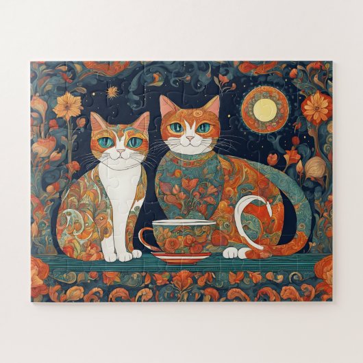 koffie katten puzzel (Horizontaal)