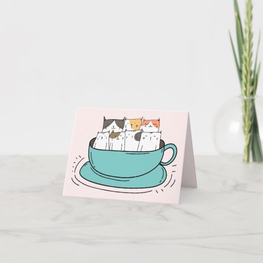 Koffie Katten Samen Notitie Kaart (Voorkant)
