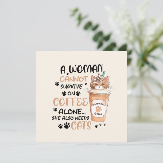 Koffie & Katten – Schattigee Kawaii kunst (Staand voorkant)