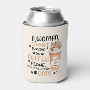 Koffie & Katten – Schattigee Kawaii kunst Blikjeskoeler
