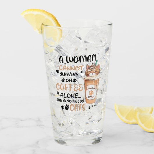 Koffie & Katten – Schattigee Kawaii kunst Glas (Voorkant ijs)