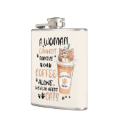 Koffie & Katten – Schattigee Kawaii kunst Heupfles (Links)