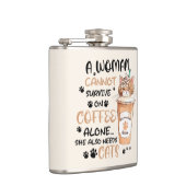 Koffie & Katten – Schattigee Kawaii kunst Heupfles (Rechts)