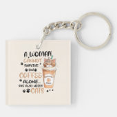 Koffie & Katten – Schattigee Kawaii kunst Sleutelhanger (Achterkant)
