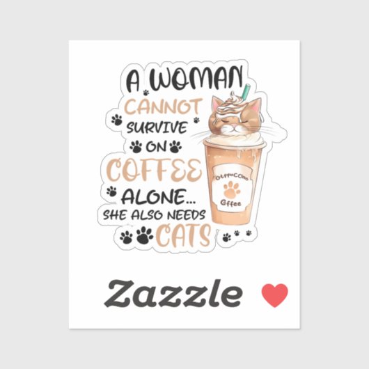 Koffie & Katten – Schattigee Kawaii kunst Sticker (Vel)