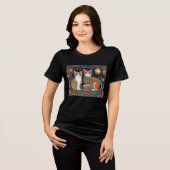 koffie katten Tri-Blend shirt (Voorkant volledig)