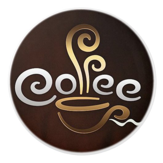 Koffie Keramische Knop (Voorkant)