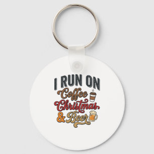 Koffie Kerst Bier Vakantie Drinken Design Sleutelhanger