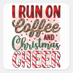 Koffie & Kerst Café bedrijf Bulk Vierkante Sticker
