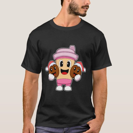 Koffie Kerst Koffieboon T-shirt (Voorkant)