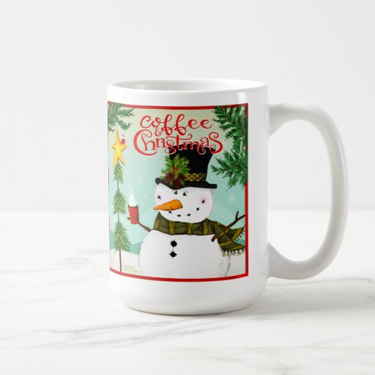 Koffie Kerst Leuke Whimsical Snowman Mok (Rechts)