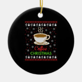 Koffie Kerstmis Keramisch Ornament (Voorkant)