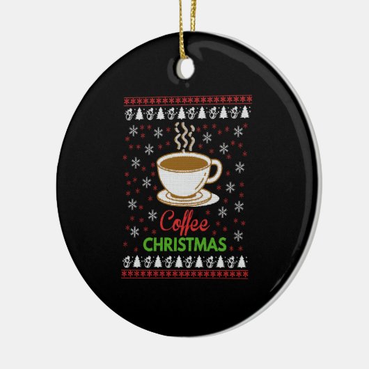Koffie Kerstmis Keramisch Ornament (Links)