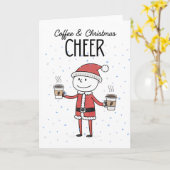 Koffie & Kerstsfeer Kaart (Gele Bloem)