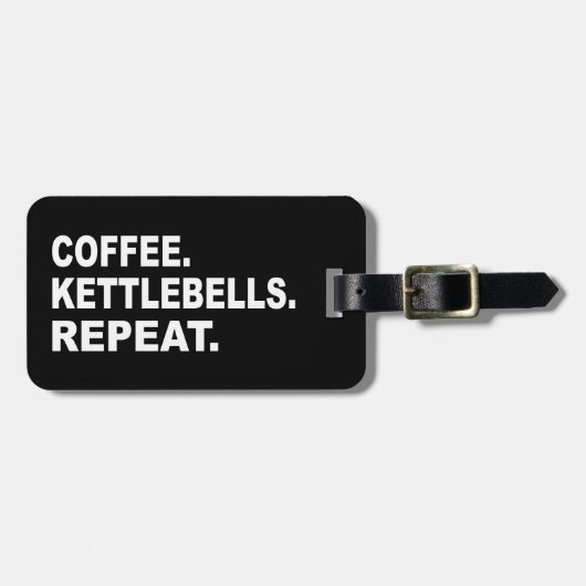 Koffie Kettlebells Herhalen Bagagelabel (Voorkant horizontaal)