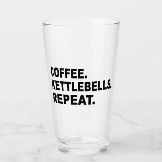 Koffie Kettlebells Herhalen Glas (Voorkant)