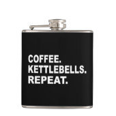 Koffie Kettlebells Herhalen Heupfles (Voorkant)