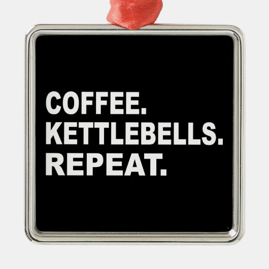 Koffie Kettlebells Herhalen Metalen Ornament (Voorkant)