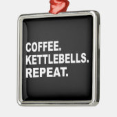 Koffie Kettlebells Herhalen Metalen Ornament (Links)
