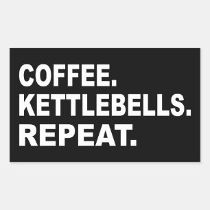 Koffie Kettlebells Herhalen Rechthoekige Sticker