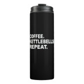 Koffie Kettlebells Herhalen Thermosbeker (Voorkant)
