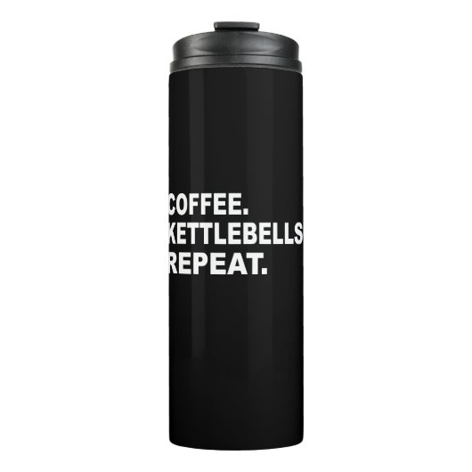 Koffie Kettlebells Herhalen Thermosbeker (Voorkant)