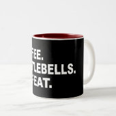 Koffie Kettlebells Herhalen Tweekleurige Koffiemok (Voorkant rechts)