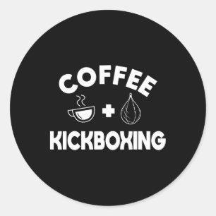 Koffie + Kickboksen Kickbokser Karate Boksen Vecht Ronde Sticker