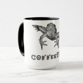 Koffie!!!!!!!!!!!!! Kikker, potloodkunst Mok (Voorkant links)