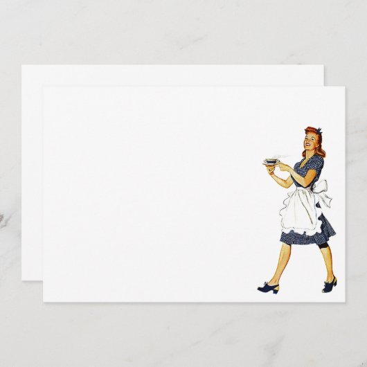 Koffie Klatch klatsch Blank Uitnodiging (Voorkant / Achterkant)